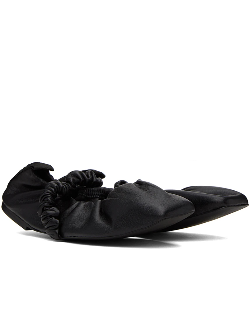 Ssense Ganni Black Scrunchie Ballerina Flat