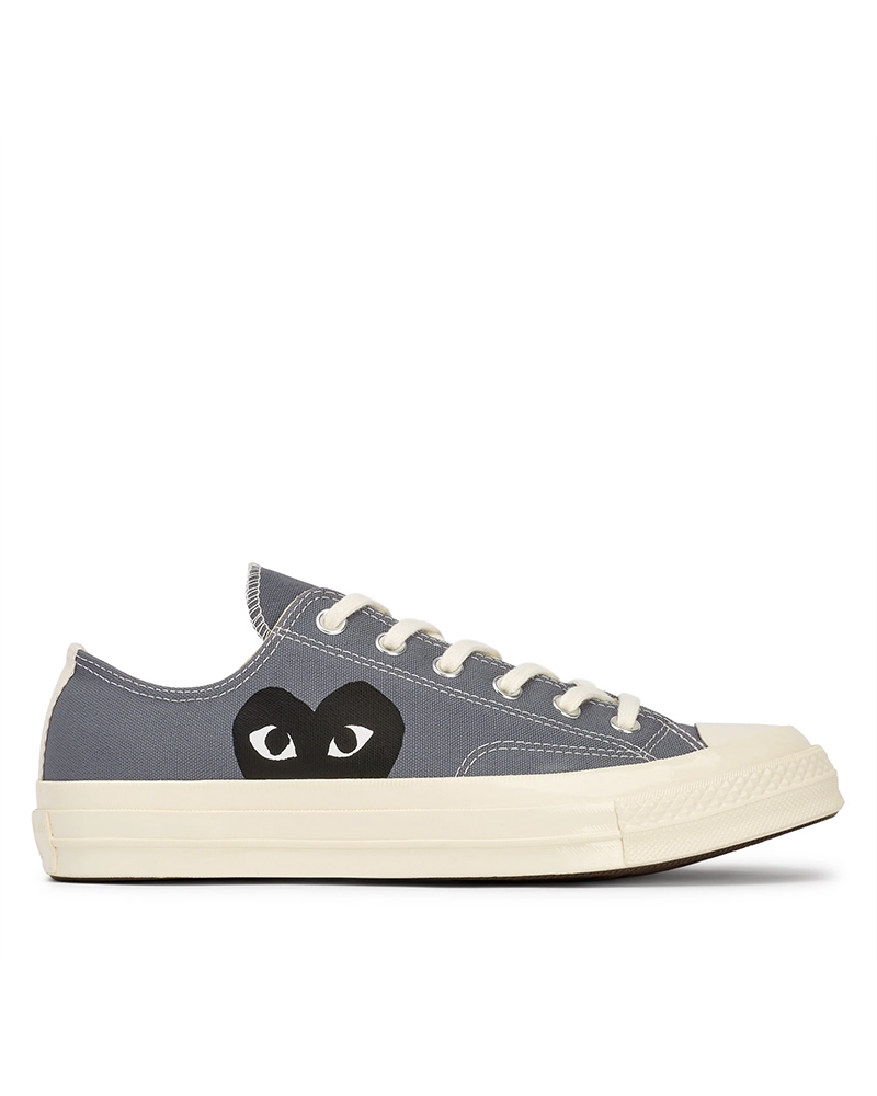 COMME des GARCONS Converse Black Heart Grey Low Top $265