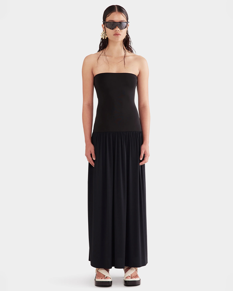 Venroy Strapless Jersey Dress $200